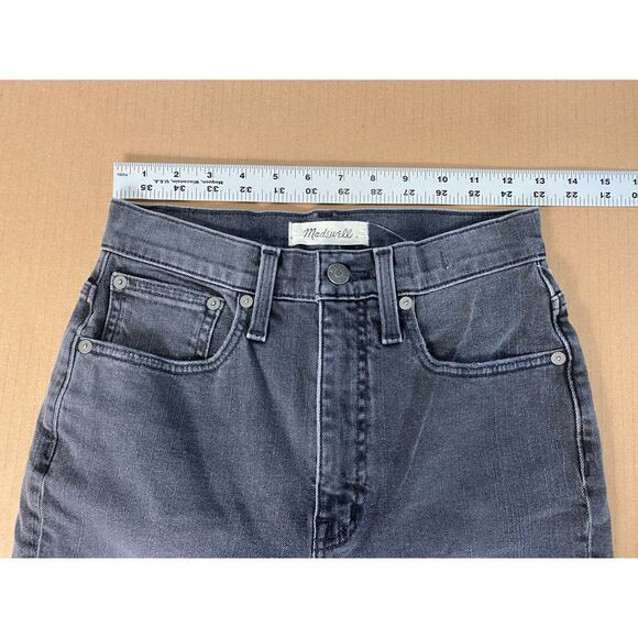 NWT MADEWELL JEANS 24 BLACK SLIM DEMI BOOT FLARE HARLOCKE WASH FADED HIGH WAIST - Picture 14 of 16